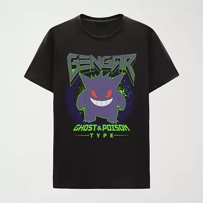 Gengar Little & Big Kid Boys Crew Neck Short Sleeve Regular Fit Pokemon Graphic T-Shirt