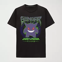 Gengar Little & Big Kid Boys Crew Neck Short Sleeve Regular Fit Pokemon Graphic T-Shirt