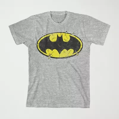 Little & Big Kid Boys Crew Neck Short Sleeve Loose Fit Batman Graphic T-Shirt