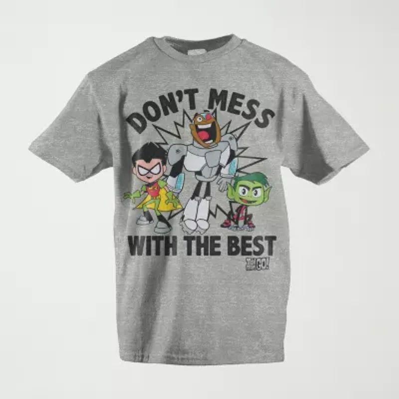 Teen Titans Little & Big Kid Boys Crew Neck Short Sleeve Loose Fit Graphic T-Shirt