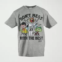 Teen Titans Little & Big Kid Boys Crew Neck Short Sleeve Loose Fit Graphic T-Shirt