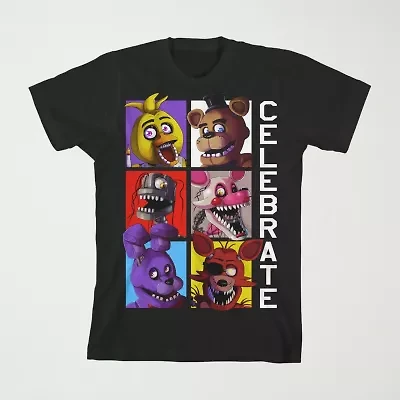 Little & Big Kid Boys Crew Neck Short Sleeve Loose Fit Five Nights at Freddys Graphic T-Shirt