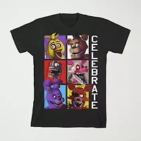 Little & Big Kid Boys Crew Neck Short Sleeve Loose Fit Five Nights at Freddys Graphic T-Shirt
