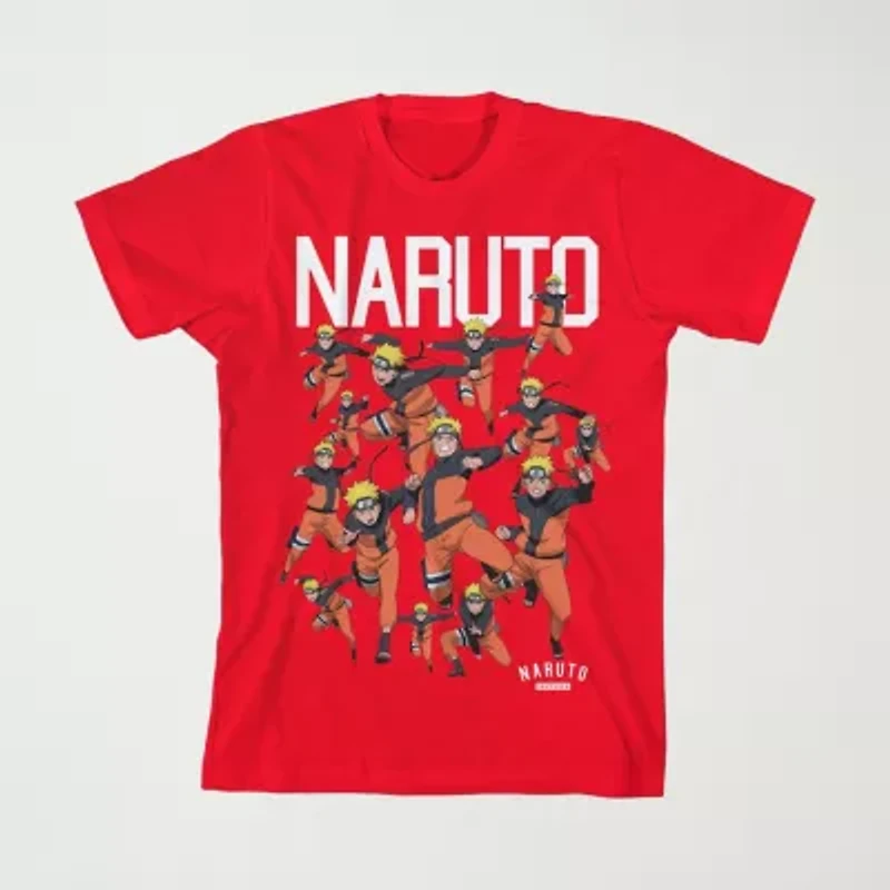 Little & Big Kid Boys Crew Neck Short Sleeve Loose Fit Naruto Graphic T-Shirt