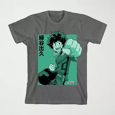Deku Punch Little & Big Kid Boys Crew Neck Short Sleeve Loose Fit Graphic T-Shirt