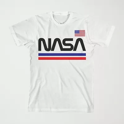 Little & Big Kid Boys Crew Neck Short Sleeve Flag Loose Fit NASA Graphic T-Shirt