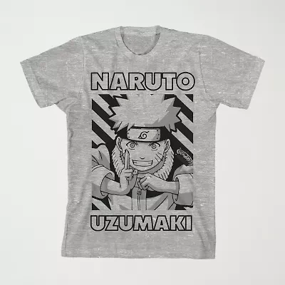 Little & Big Kid Boys Crew Neck Short Sleeve Loose Fit Naruto Graphic T-Shirt