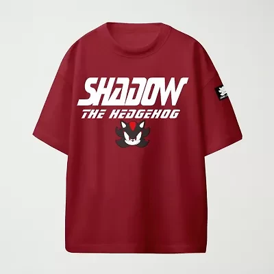 Shadow Little & Big Kid Boys Crew Neck Short Sleeve Oversized Sonic the Hedgehog Graphic T-Shirt