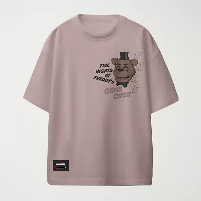 Little & Big Kid Boys Crew Neck Short Sleeve Oversized Five Nights at Freddys Graphic T-Shirt