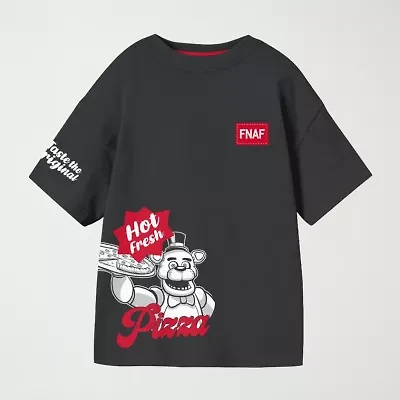 Little & Big Kid Boys Crew Neck Short Sleeve Oversized Five Nights at Freddys Graphic T-Shirt