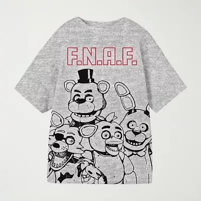 Little & Big Kid Boys Crew Neck Short Sleeve Oversized Five Nights at Freddys Graphic T-Shirt