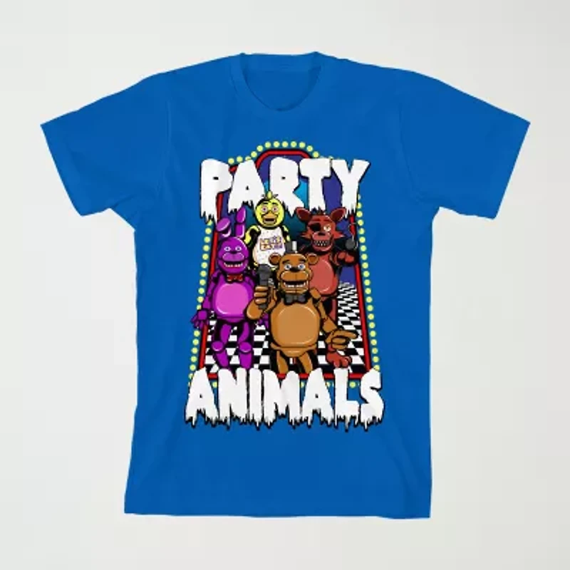 Little & Big Kid Boys Crew Neck Short Sleeve Relaxed Fit Five Nights at Freddys Graphic T-Shirt