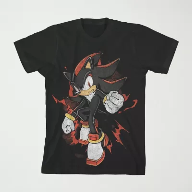 Little & Big Kid Boys Crew Neck Short Sleeve Relaxed Fit Sonic the Hedgehog Graphic T-Shirt