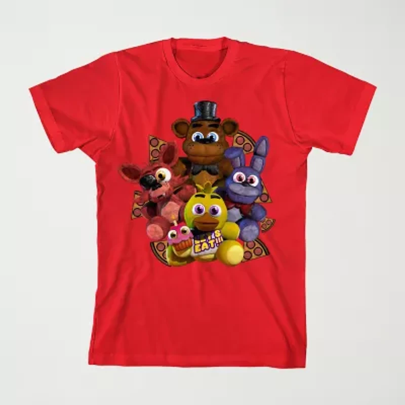 Little & Big Kid Boys Crew Neck Short Sleeve Relaxed Fit Five Nights at Freddys Graphic T-Shirt
