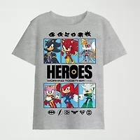 Little & Big Kid Boys Crew Neck Short Sleeve Regular Fit Sonic the Hedgehog Graphic T-Shirt