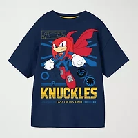 Knuckles Little & Big Kid Boys Crew Neck Short Sleeve Oversized Sonic the Hedgehog Graphic T-Shirt