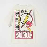 Little & Big Kid Boys Crew Neck Short Sleeve Oversized Sonic the Hedgehog Graphic T-Shirt