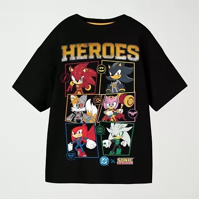 Little & Big Kid Boys Crew Neck Short Sleeve Oversized Sonic the Hedgehog Graphic T-Shirt
