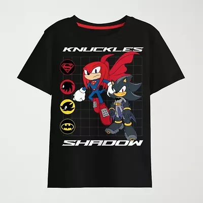 Knuckles Shadow Little & Big Kid Boys Crew Neck Short Sleeve Regular Fit Sonic the Hedgehog Graphic T-Shirt