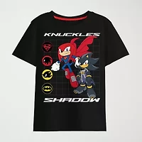 Knuckles Shadow Little & Big Kid Boys Crew Neck Short Sleeve Regular Fit Sonic the Hedgehog Graphic T-Shirt