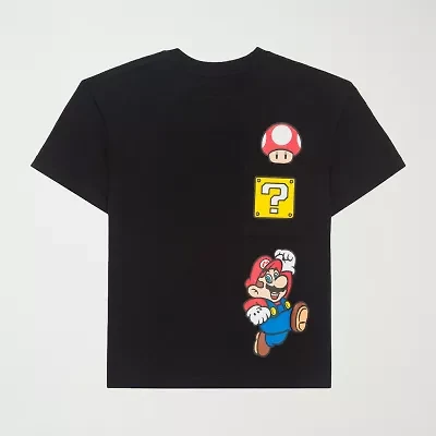 Little & Big Kid Boys Crew Neck Short Sleeve Oversized Super Mario Graphic T-Shirt