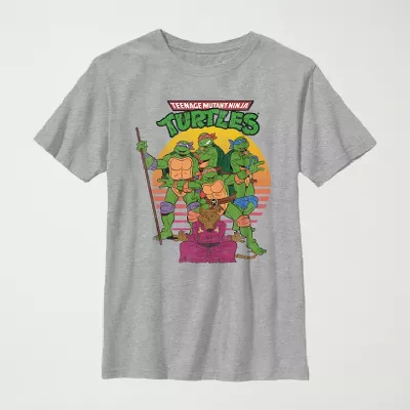 Little & Big Kid Boys Crew Neck Short Sleeve Regular Fit Teenage Mutant Ninja Turtles Graphic T-Shirt