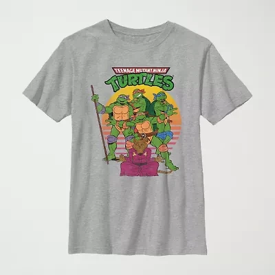 Little & Big Kid Boys Crew Neck Short Sleeve Regular Fit Teenage Mutant Ninja Turtles Graphic T-Shirt