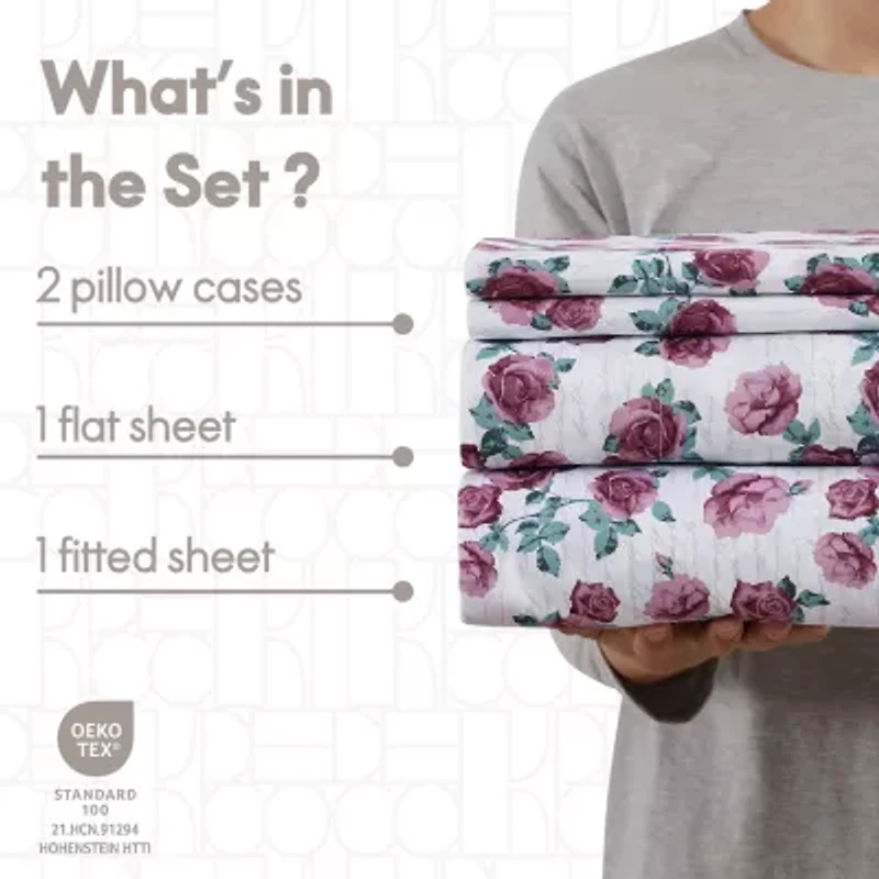 Beatrice Home Fashions Elle Décor Printed Sheet Set