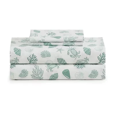Beatrice Home Fashions Caribbean Joe Coastal 4pc Sheet Set