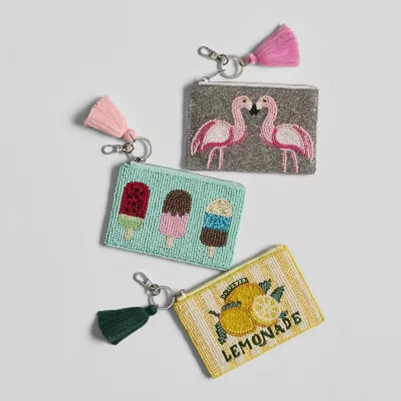 SOL and MER Beaded Ice Cream Coin Purse Womens Wallet