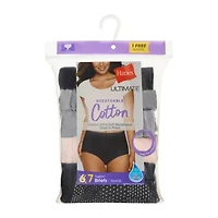 Hanes Ultimate® 6+1 Bonus Pack Breathable Cotton Brief Panties Underwear 40H7CC