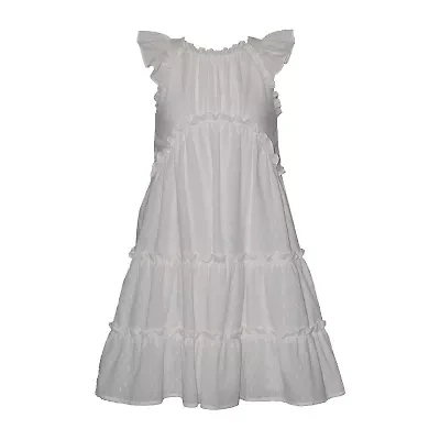 Bonnie Jean Girls Sleeveless Flutter A-Line Dress