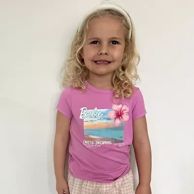 Grayson Little Toddler Girls Crew Neck Short Sleeve Regular Fit Barbie Graphic T-Shirt