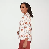 Alfred Dunner Spice Market Womens 3/4 Sleeve Layered Top