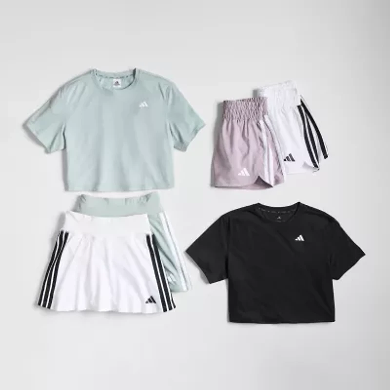 adidas Womens Crew Neck Short Sleeve Active Crop Top