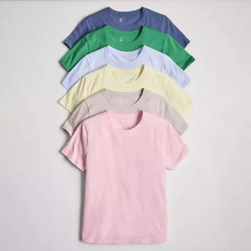 Xersion Womens Cotton Crew Neck Short Sleeve T-Shirt
