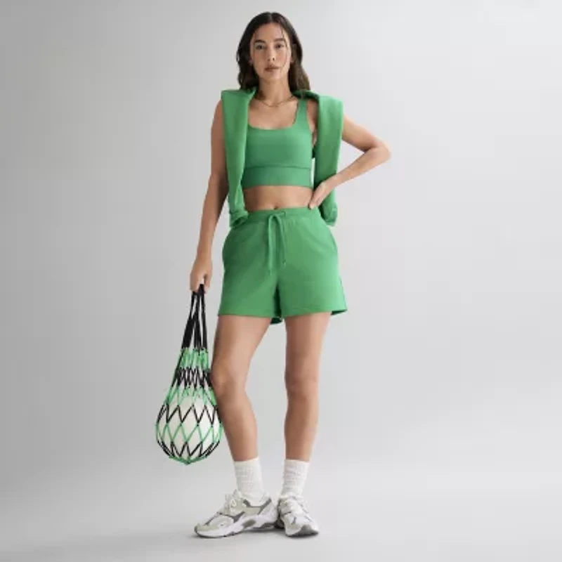 Xersion Womens 4" French Terry Active Pull-On Short