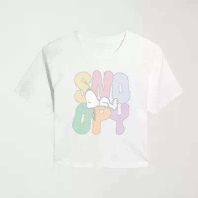 Sleepy Womens Juniors Crew Neck Short Sleeve Classic Fit Peanuts Snoopy Graphic T-Shirt