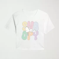 Sleepy Womens Juniors Crew Neck Short Sleeve Classic Fit Peanuts Snoopy Graphic T-Shirt
