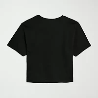 Scream 7 Logo Cropped Womens Juniors Crew Neck Short Sleeve Classic Fit Graphic T-Shirt