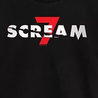 Scream 7 Logo Cropped Womens Juniors Crew Neck Short Sleeve Classic Fit Graphic T-Shirt