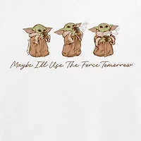 Womens Juniors Crew Neck Short Sleeve Classic Fit Baby Yoda Star Wars Graphic T-Shirt