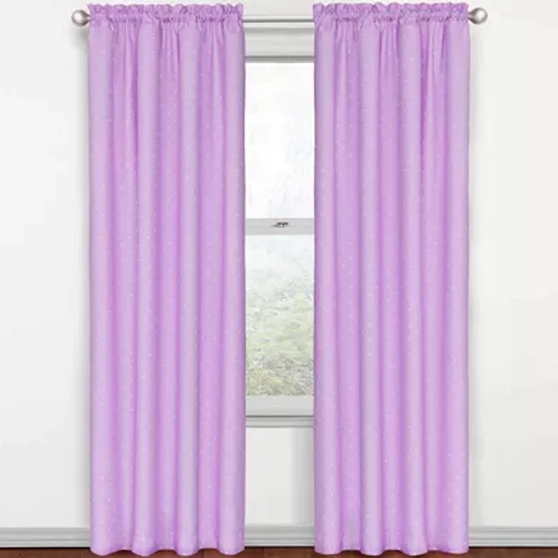 Eclipse Kids Polka Dots Rod Pocket Energy Saving Blackout Single Curtain Panel
