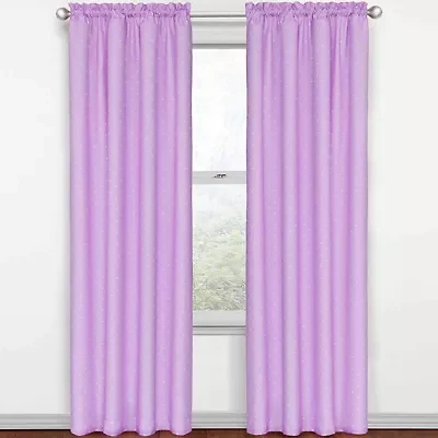 Eclipse Kids Polka Dots Rod Pocket Energy Saving Blackout Single Curtain Panel