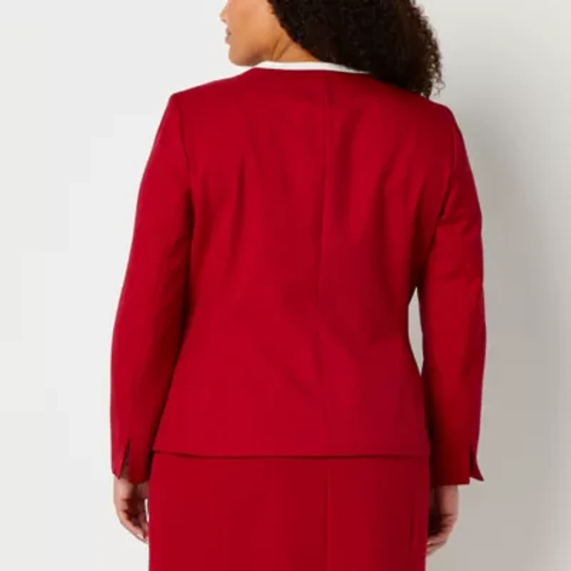 Black Label by Evan-Picone Womens Plus Classic Fit Suit Jacket