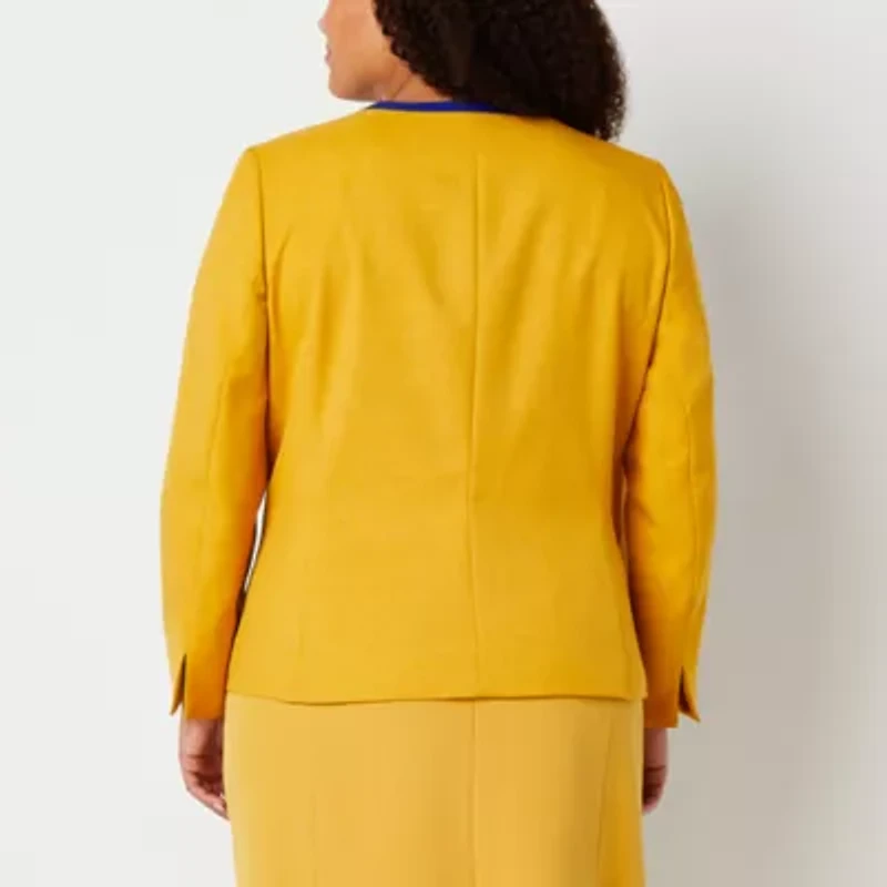 Black Label by Evan-Picone Womens Plus Classic Fit Suit Jacket