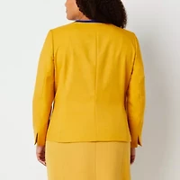 Black Label by Evan-Picone Womens Plus Classic Fit Suit Jacket