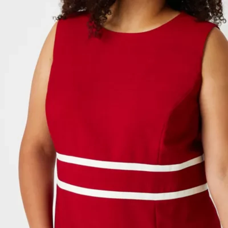 Black Label by Evan-Picone Womens Sleeveless Plus Sheath Dress