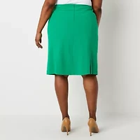 Black Label by Evan-Picone Womens Plus Suit Skirt