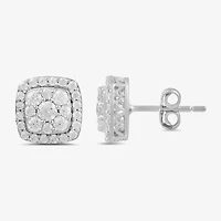 (G / I1) 1 CT. T.W. Lab Grown White Diamond 10K Gold 9.5mm Cushion Stud Earrings